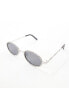 Фото #2 товара ASOS DESIGN 90's oval sunglasses with chain link detail in silver