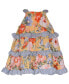 ფოტო #2 პროდუქტის Baby Girls Mixed Print Bow Shoulder Dress with Ruffled Tiers