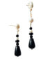 Chess — Pearl black agate earrings