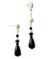 Фото #2 товара Chess — Pearl black agate earrings