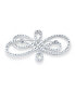 ფოტო #3 პროდუქტის Large Swirl Pave Cubic Zirconia Art Deco Fashion Infinity Brooch Pin For Women Silver Tone Rhodium Plated