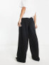 ASOS DESIGN wide leg jersey suit trouser in black