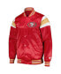 ფოტო #3 პროდუქტის Men's Scarlet San Francisco 49ers Satin Full-Snap Varsity Jacket