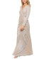 ფოტო #3 პროდუქტის Women's Metallic Ruffled Gown