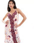 Фото #1 товара Y.A.S satin cami maxi dress with lace detail in abstract animal print