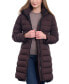 Фото #4 товара Women's Hooded Faux-Leather-Trim Puffer Coat, Created for Macy's