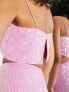 ASOS EDITION sequin cami crop top in pink