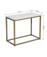 Фото #6 товара Rectangular Wood Side Table with Marble Top