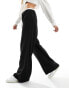 Kaiia wide leg contrast waist wide leg trousers in black and white