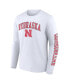 Фото #2 товара Men's White Nebraska Huskers Distressed Arch Over Logo Long Sleeve T-shirt