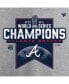 ფოტო #5 პროდუქტის Men's Heathered Gray Atlanta Braves 2021 World Series Champions Locker Room Long Sleeve T-shirt