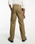 Devils Advocate Tall wide leg high waisted smart trousers in brown