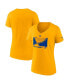 Women's Gold St. Louis Blues Authentic Pro Core Collection Secondary Logo V-Neck T-Shirt