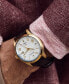 ფოტო #4 პროდუქტის Men's Automatic Wilton GMT Brown Leather Strap Watch 43mm