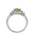 ფოტო #3 პროდუქტის Suzy Levian Sterling Silver Yellow & White Cubic Zirconia Engagement Ring