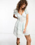 Reclaimed Vintage prarie broderie summer mini dress in light blue