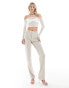 JDY Tall straight leg trousers in stone