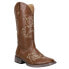 Roper Aster Embroidered Square Toe Cowboy Womens Brown Casual Boots 09-021-0191