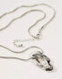 Фото #4 товара ASOS DESIGN necklace with molten ring pendant in silver tone