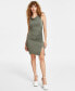 Фото #1 товара Women's Drape-Neck Ruch-Front Sleeveless Dress, Created for Macy's