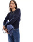 Фото #1 товара Vero Moda round neck knitted jumper in navy melange