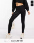 Фото #2 товара ASOS DESIGN Petite 2 pack leggings in black - BLACK