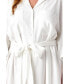 Plus Size Blouson Sleeve Belted Shirt Dress