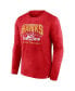 Фото #3 товара Men's Heather Red Distressed Atlanta Hawks Front Court Press Snow Wash Long Sleeve T-shirt