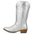 Фото #3 товара Roper Riley Metallic Snip Toe Cowboy Womens Silver Casual Boots 09-021-1566-324