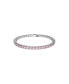 ფოტო #1 პროდუქტის Crystal Matrix Tennis Bracelet Round Cut Pink Rhodium Plated