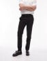 Фото #1 товара Topman stretch slim textured suit trousers in black