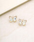 ფოტო #2 პროდუქტის 18k Gold-Plated Crystal Butterfly Stud Earrings