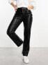 ASOS DESIGN Hourglass faux leather straight leg trouser in black 34 - фото #5