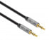 Manhattan Stereo Audio 3.5mm Cable - 3m - Male/Male - Slim Design - Black/Silver - Premium with 24 karat gold plated contacts and pure oxygen-free copper (OFC) wire - Lifetime Warranty - Polybag - 3.5mm - Male - 3.5mm - Male - 3 m - Black - Silver