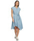 Фото #1 товара Платье с поясом и асимметричным кроем DKNY для женщин