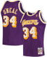 Фото #1 товара Men's Shaquille O'Neal Purple Los Angeles Lakers Hardwood Classics Swingman Jersey