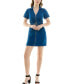 Фото #8 товара Juniors' Zip-Front Belted Denim Dress