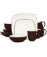 Фото #17 товара Colorwave Square 16-Pc. Dinnerware Set, Service for 4