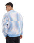 ASOS DESIGN oversized textured sweatshirt in multicoloured stripe