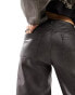 ONLY faux leather wide fit trouser in washed black