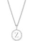 ფოტო #1 პროდუქტის Initial Medallion Pendant Necklace in Sterling Silver, 18"