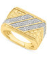 ფოტო #1 პროდუქტის Men's Diamond Diagonal Row Nugget Ring (1 ct. t.w.) in 10k Gold