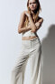 Фото #1 товара Frayed-edge Linen-blend Pants