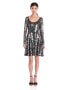Фото #2 товара Plenty By Tracy Reese Audriana Cocktail Dress Black Silver Size 0