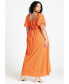 ფოტო #2 პროდუქტის Plus Size Eyelet Tie Front Maxi Dress