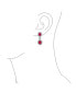 ფოტო #3 პროდუქტის Art Deco Style Crown Halo Oval Cubic Zirconia Simulated Red Ruby AAA CZ Fashion Dangle Drop Earrings For Prom Bridesmaid Wedding Rhodium Plated Brass