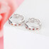 Silver round earrings with colored zircons E0000148