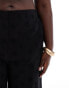 Фото #2 товара ASOS DESIGN Curve wide leg broderie dad trouser in black