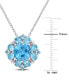Фото #4 товара Macy's blue Topaz Cluster 18" Pendant Necklace (4-1/6 ct. t.w.) in Sterling Silver