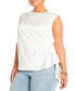 ფოტო #1 პროდუქტის Plus Size Tie Side Satin Tank